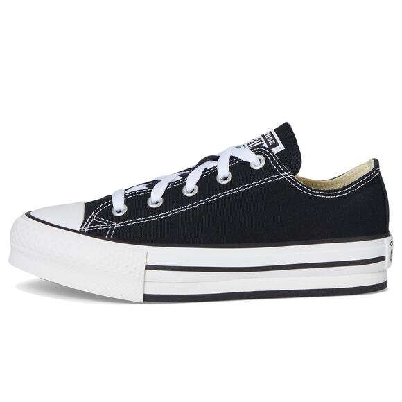 NWT Converse Boy’s Chuck Taylor Eva Lift Platform – Black/White, Size 2.5 - Picture 3 of 7
